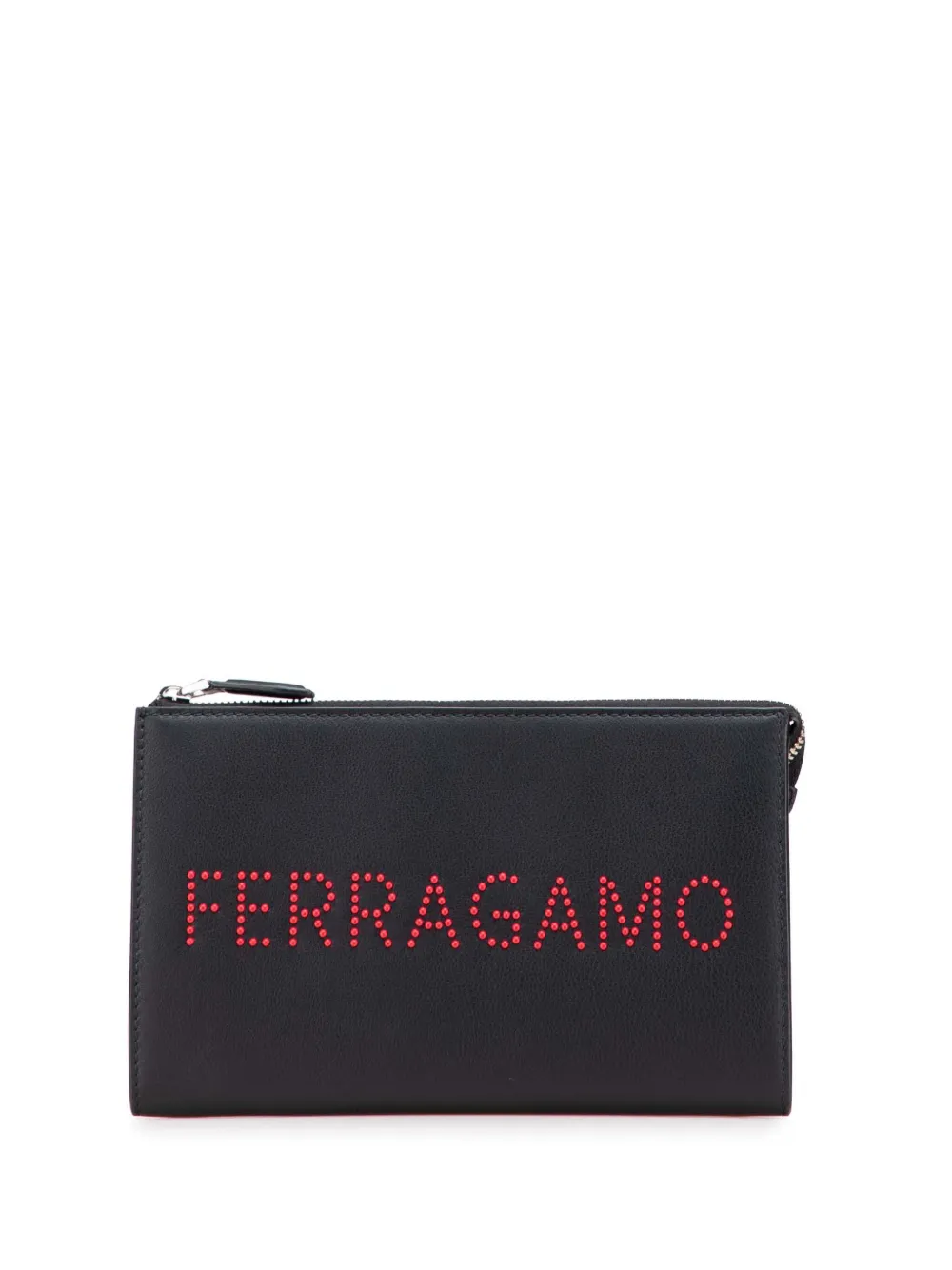Ferragamo Pre-Owned 2010-2025 Leather Logo clutch bag - ブラック Ferragamo Pre-Owned 2010-2025 Leather Logo clutch bag - ブラック
