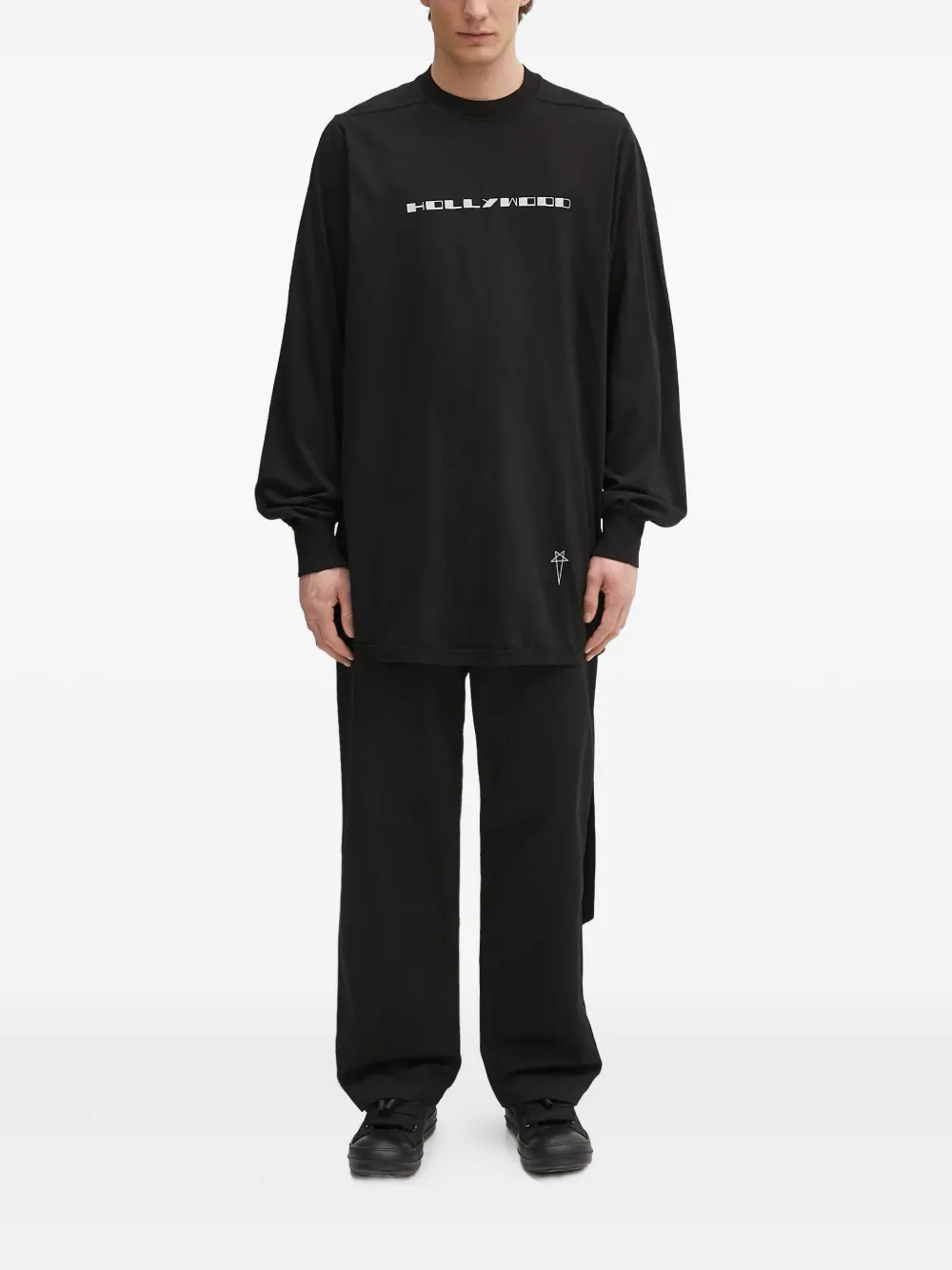 Rick Owens DRKSHDW Hollywood graphic long-sleeve T-shirt - Zwart