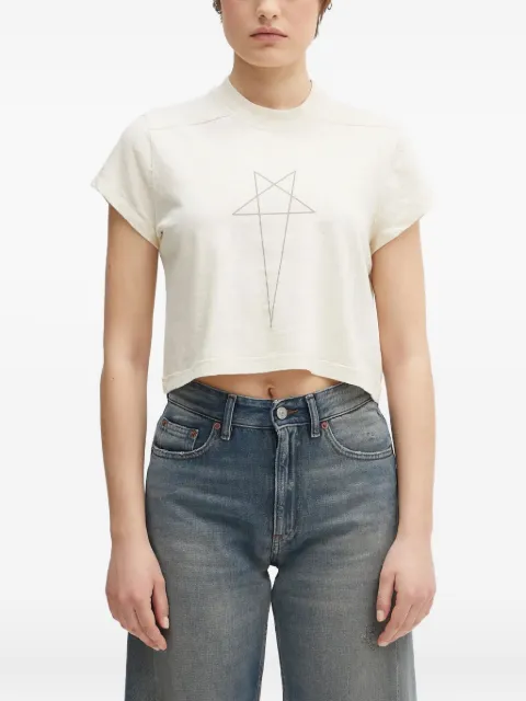 Rick Owens DRKSHDW camisa maga corta con estampado geométrico