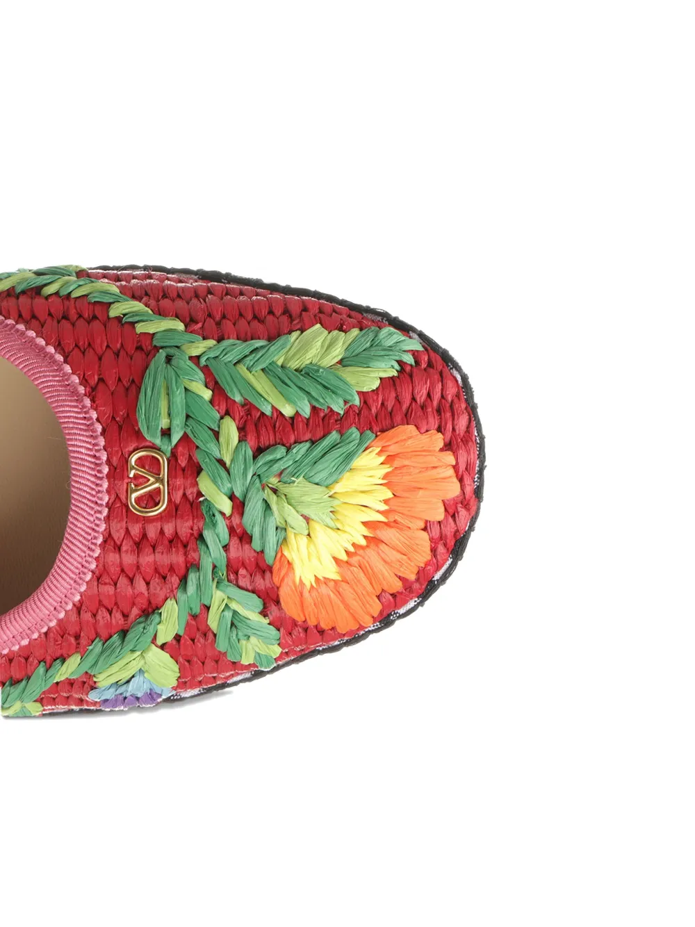 Valentino Endouce Embroidered Ballet Flats In Red
