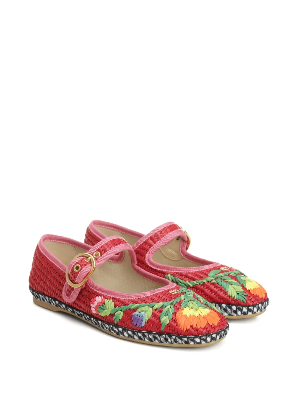 Valentino Garavani Endouce embroidered ballet flats - Rood