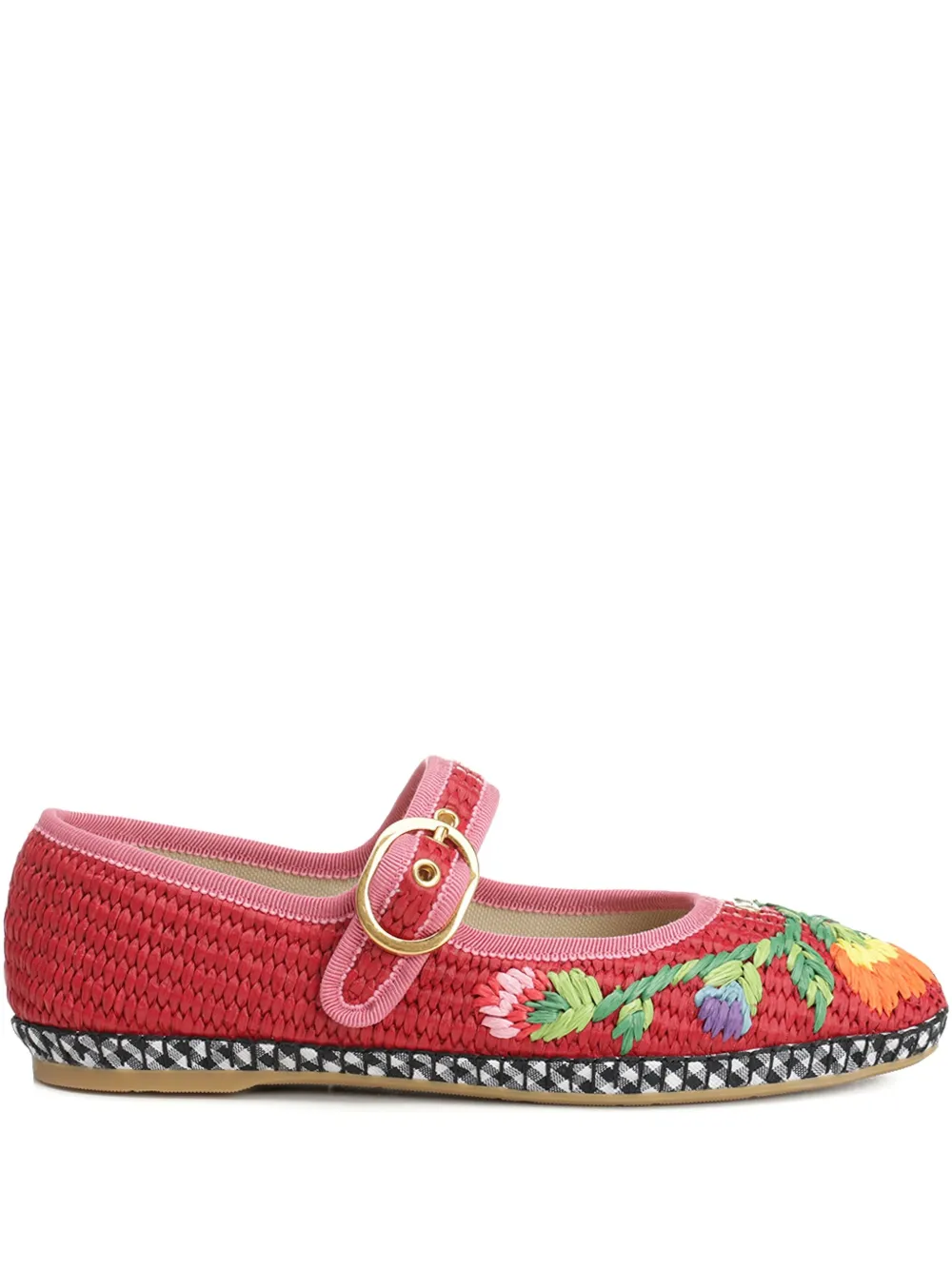 Valentino Garavani Endouce embroidered ballet flats Rood
