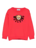 Moschino Kids teddy-logo sweater - Red