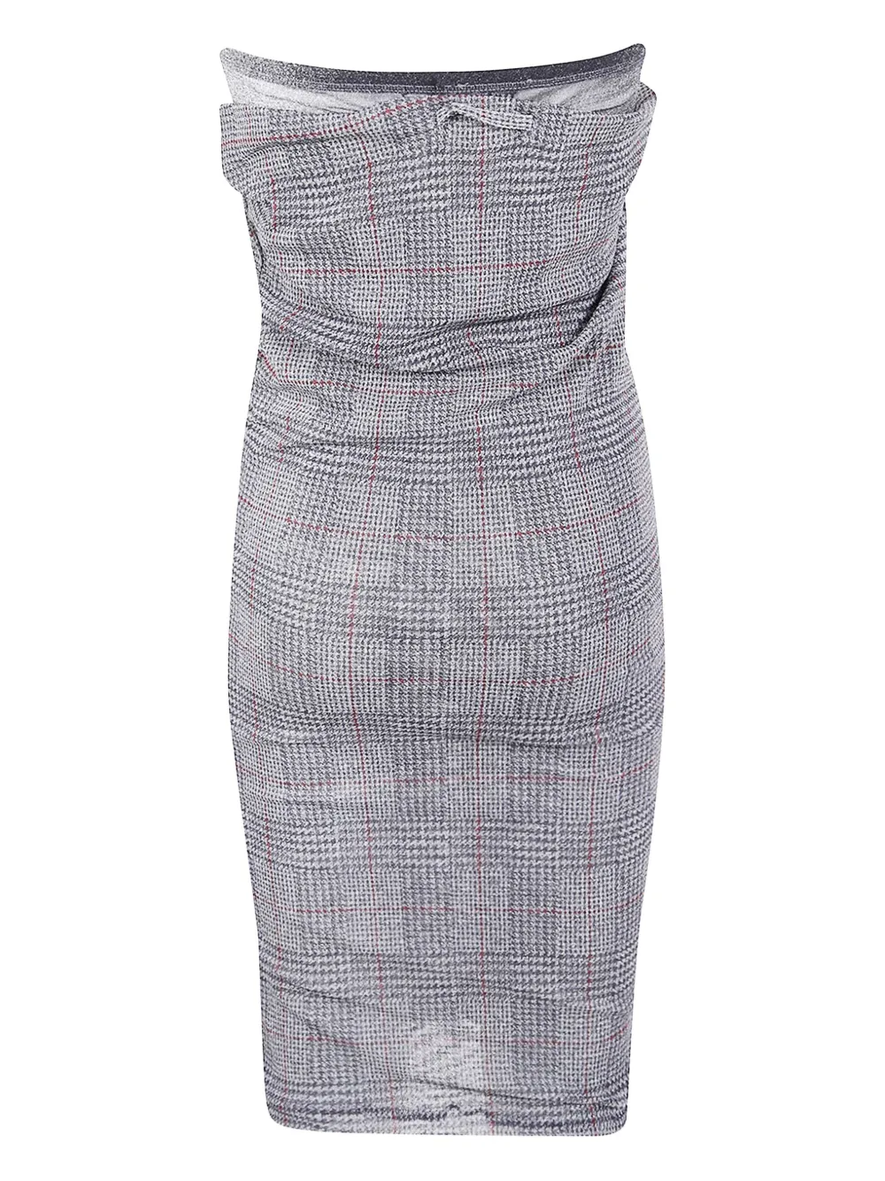 Jean Paul Gaultier houndstooth strapless mini dress - Grijs