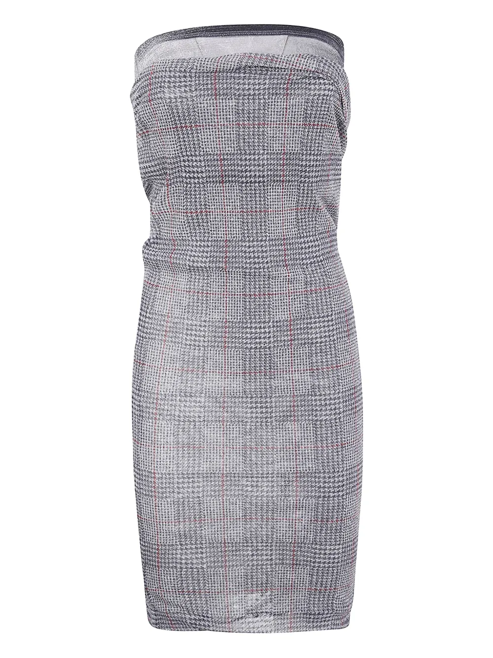 Jean Paul Gaultier Strapless mini-jurk met pied-de-poule print Grijs