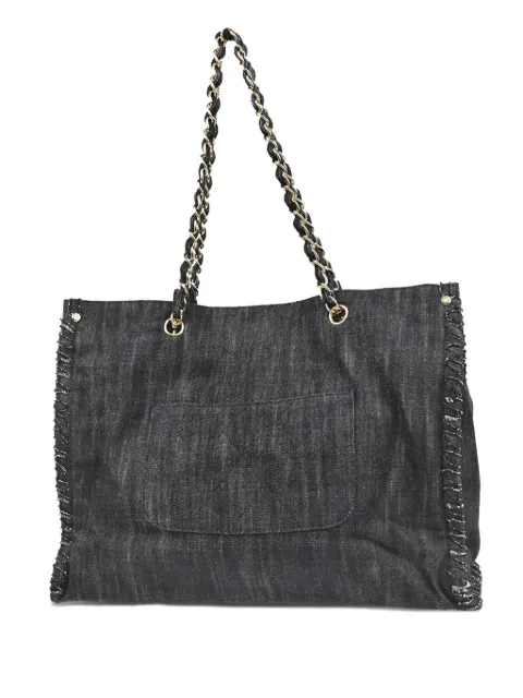 CHANEL Pre-Owned embroidered Airplane denim tote bag