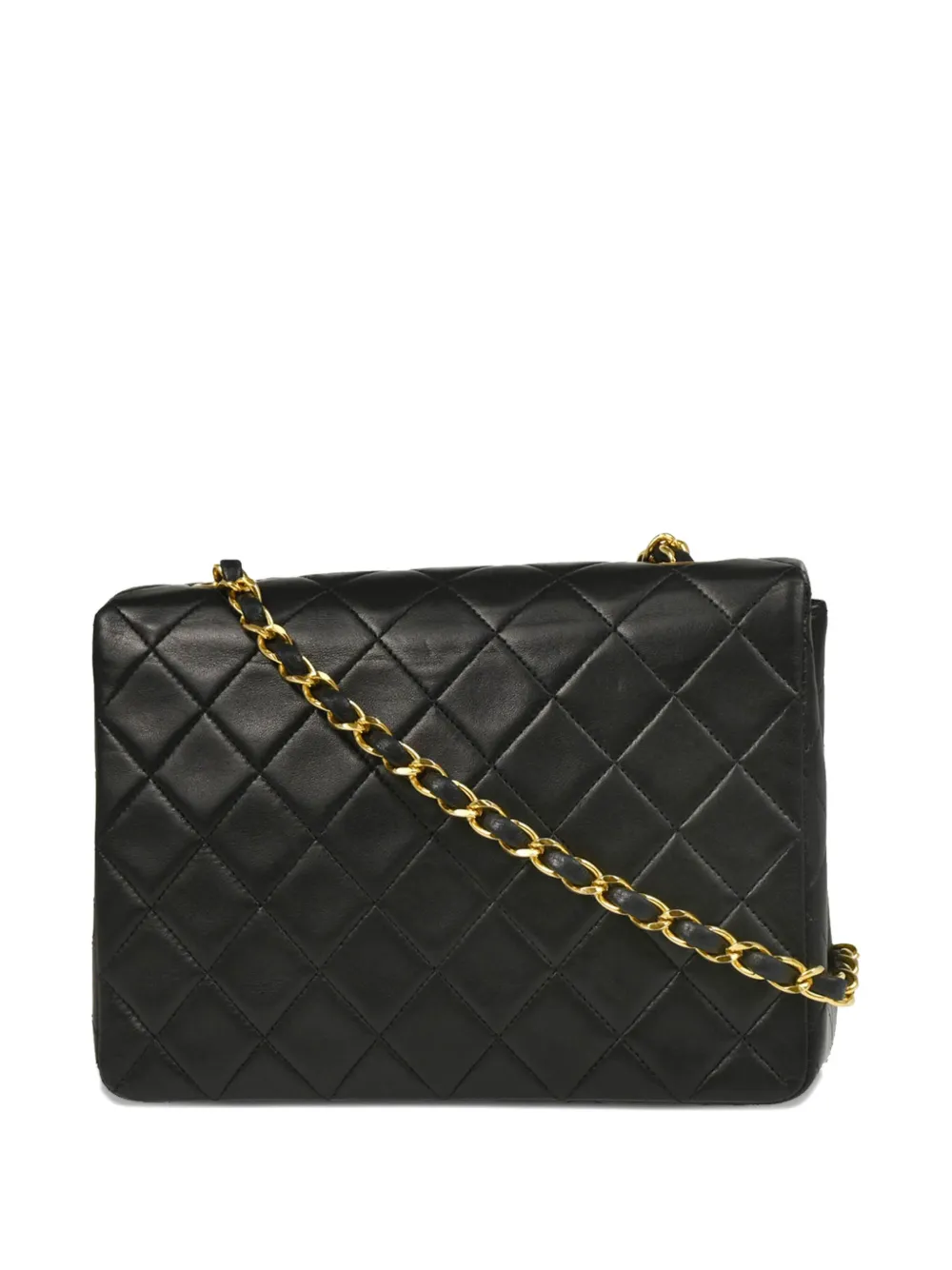 Pre-owned Chanel 1990 Classic Square Flap Shoulder Bag In Black