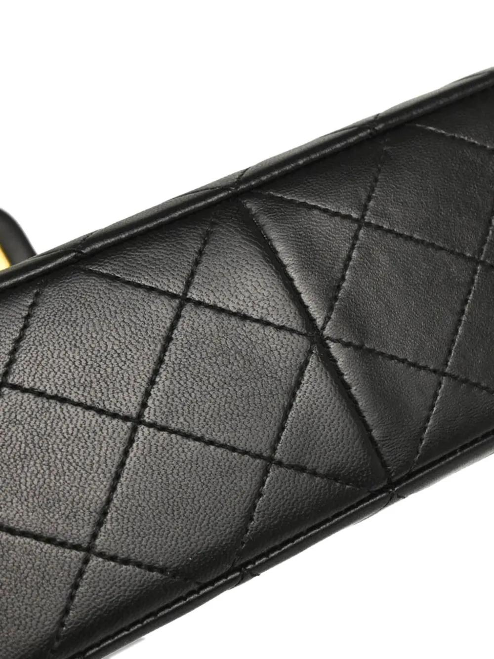 Pre-owned Chanel 1990 Classic Square Flap Shoulder Bag In Black