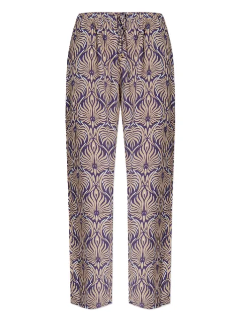 Hanro floral-pattern drawstring trousers