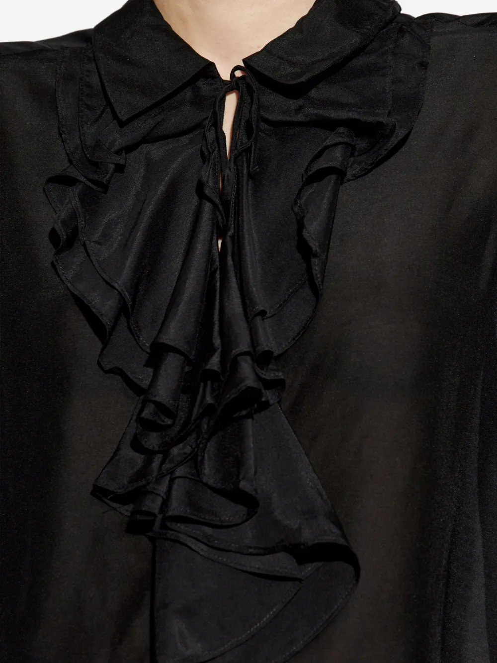Munthe Ruffled-cuff Blouse In Black