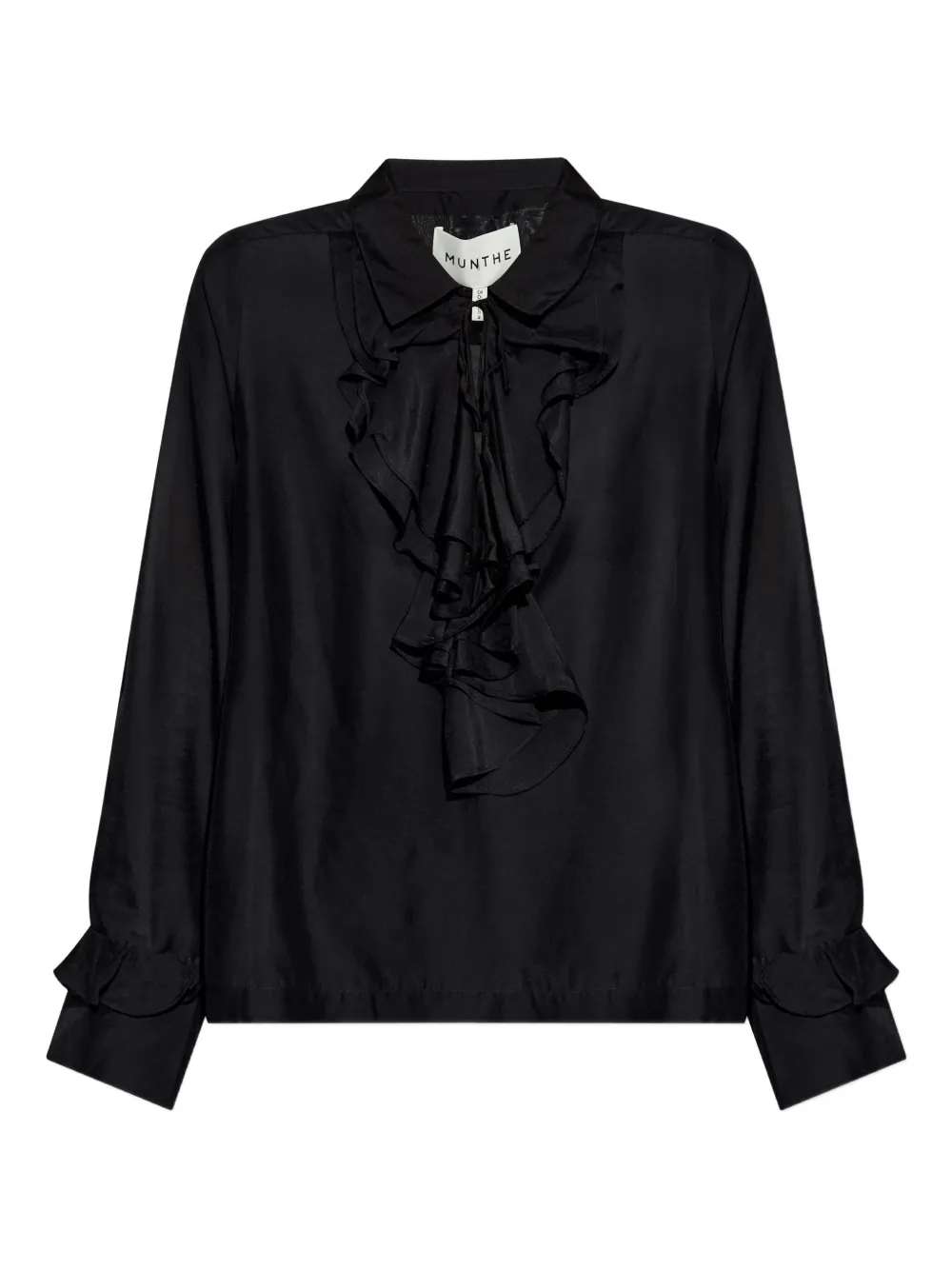 Munthe Ruffled-cuff Blouse In Black