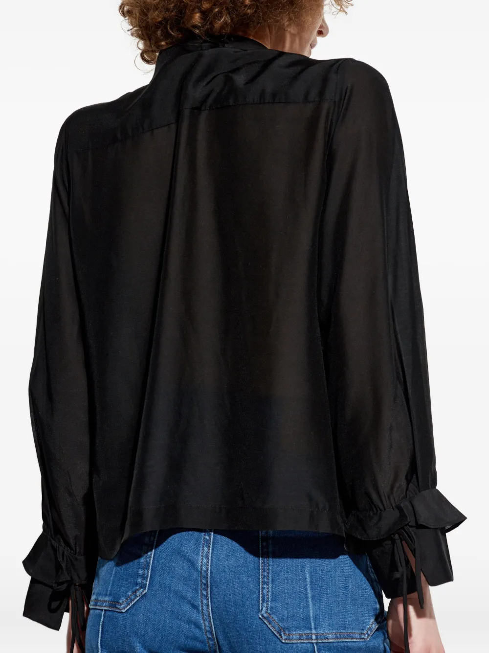 Munthe Ruffled-cuff Blouse In Black