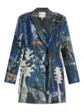 MUNTHE Laurelee sequin abstract-print blazer - Blue