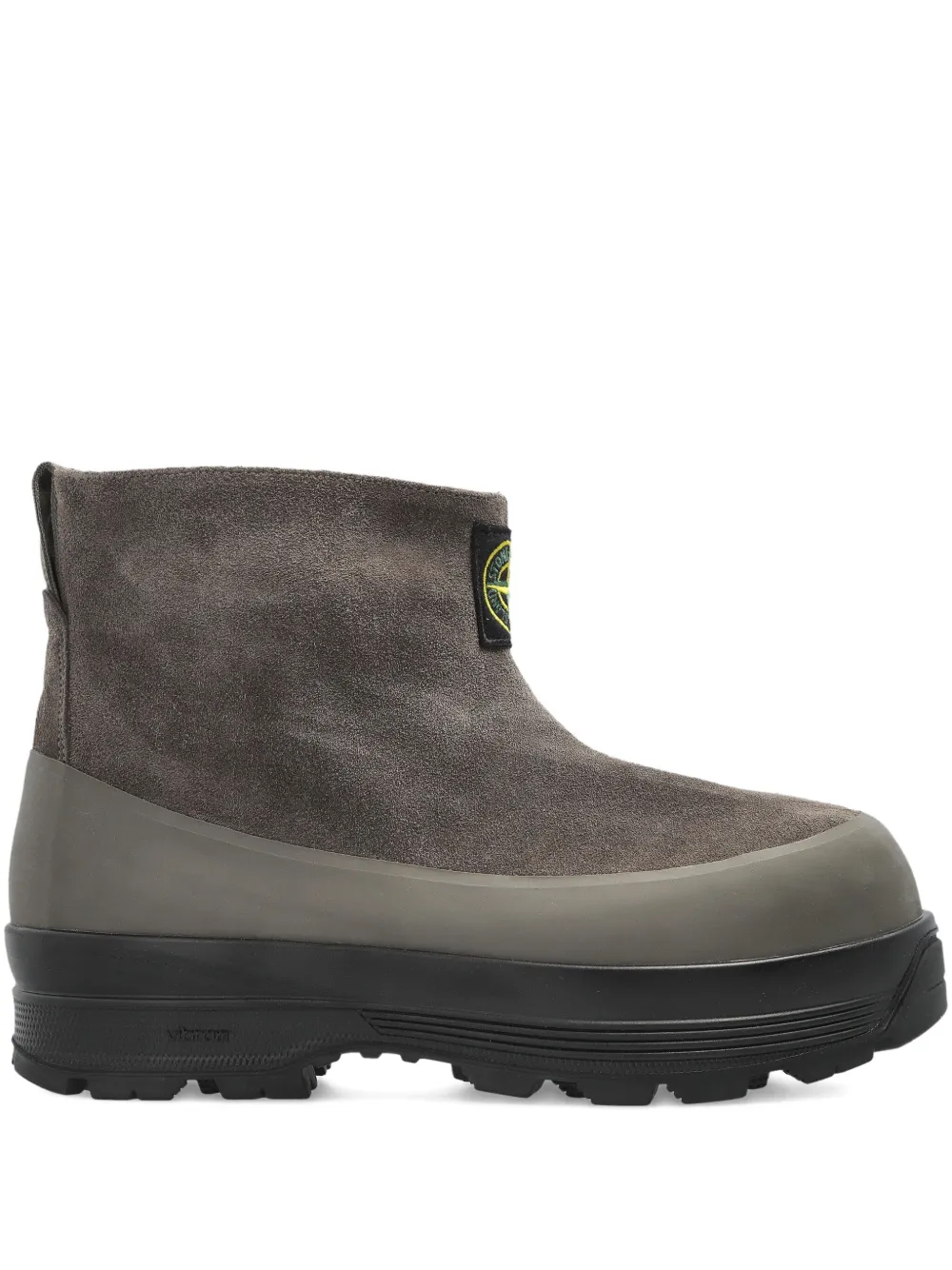 Stone Island suede logo-patch ankle boots Grey
