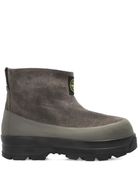 Stone Island suede logo-patch ankle boots