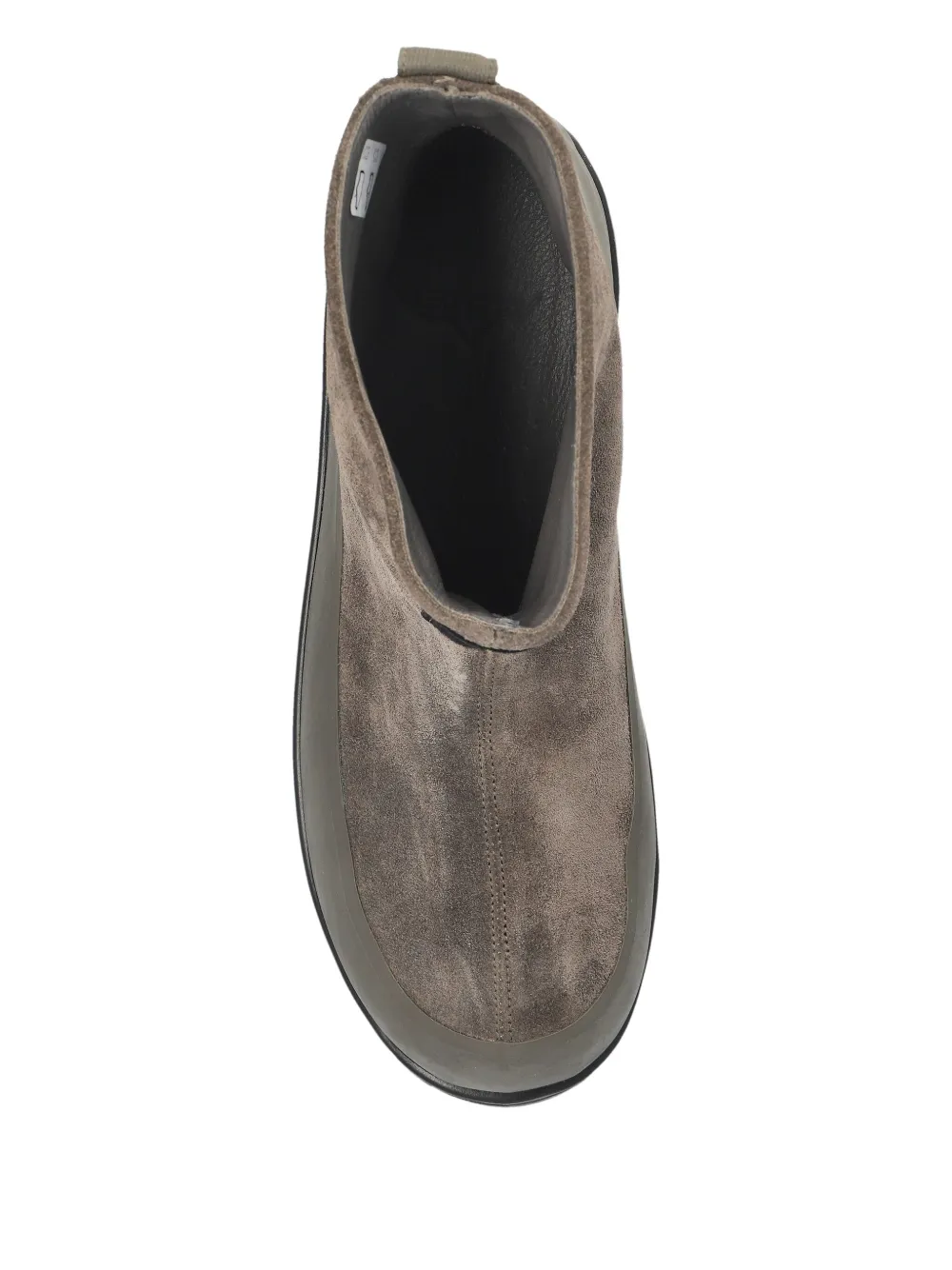 Stone Island Suede Logo-patch Ankle Boots In Gray