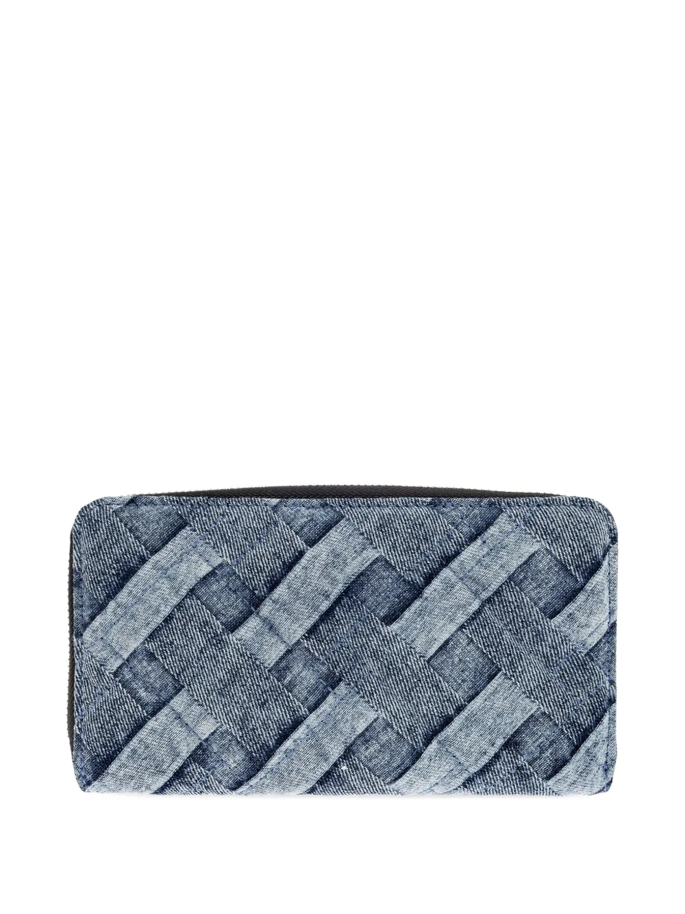 Kurt Geiger London Kensington woven-denim zip-around purse - Blauw