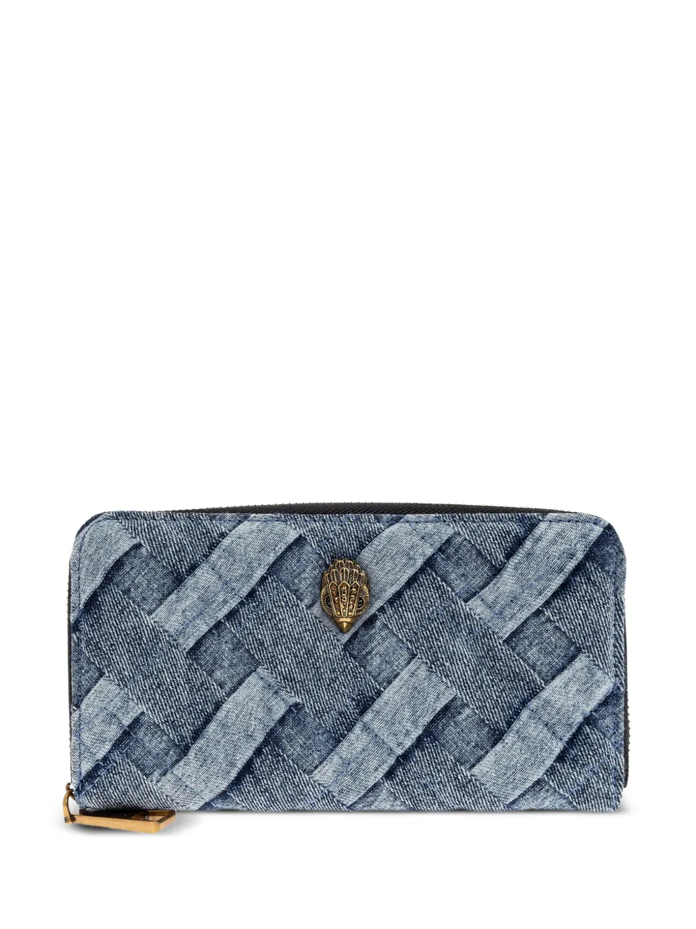 Kurt Geiger London Kensington woven-denim zip-around purse | Blue | Image 1