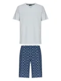 Hanro geometric-print pajamas - Blue