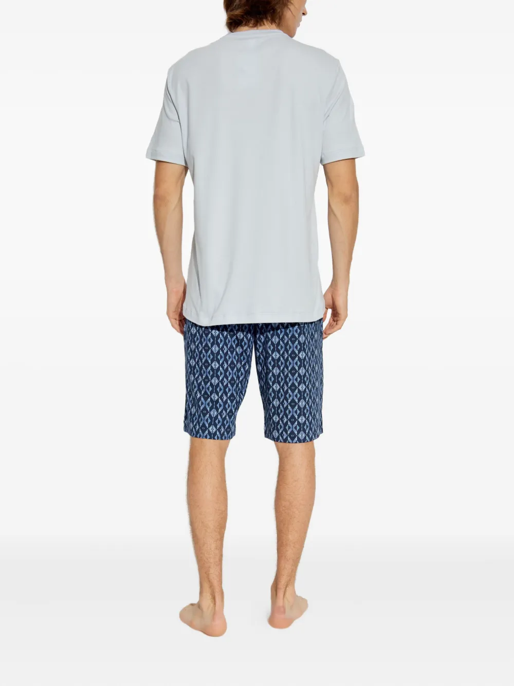Hanro Pyjama met geometrische print Blauw