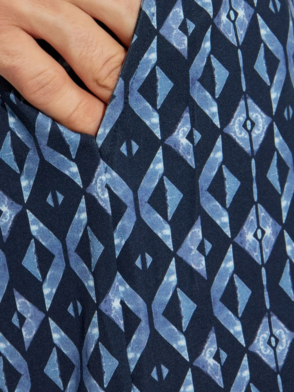 Hanro Pyjama met geometrische print Blauw