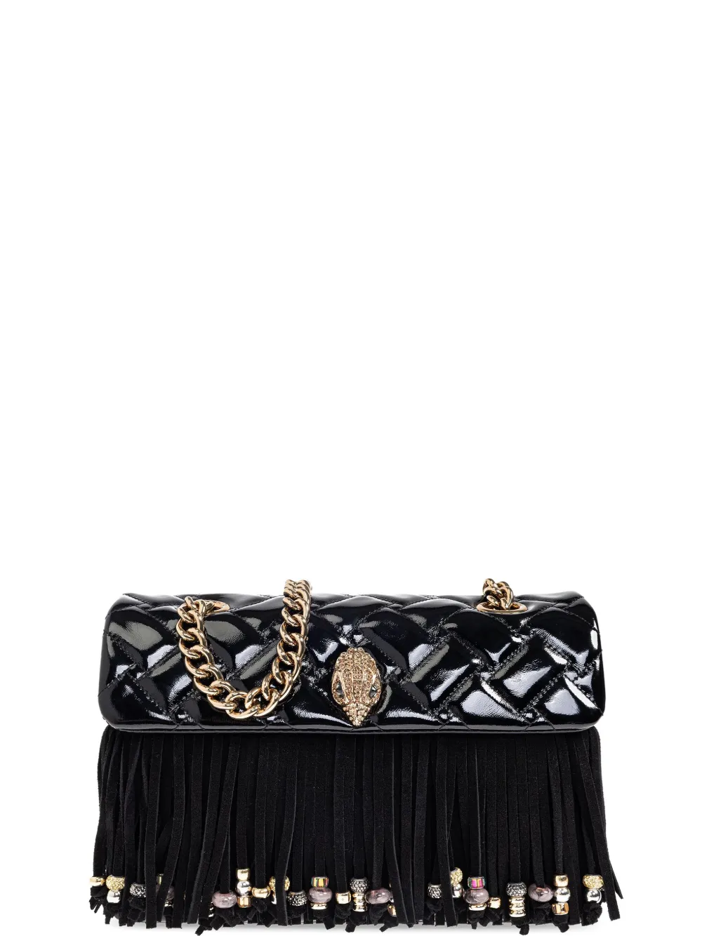 Kurt Geiger Small Kensington Fringe Shoulder Bag In Black