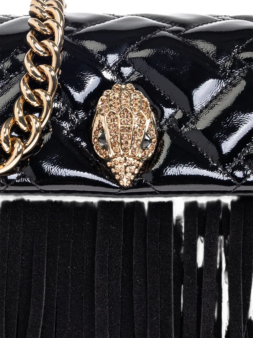 Kurt Geiger Small Kensington Fringe Shoulder Bag In Black