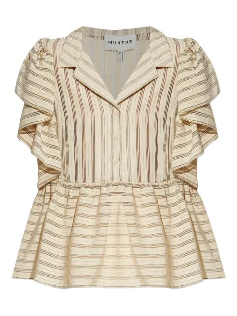 MUNTHE Ludive striped ruffled blouse
