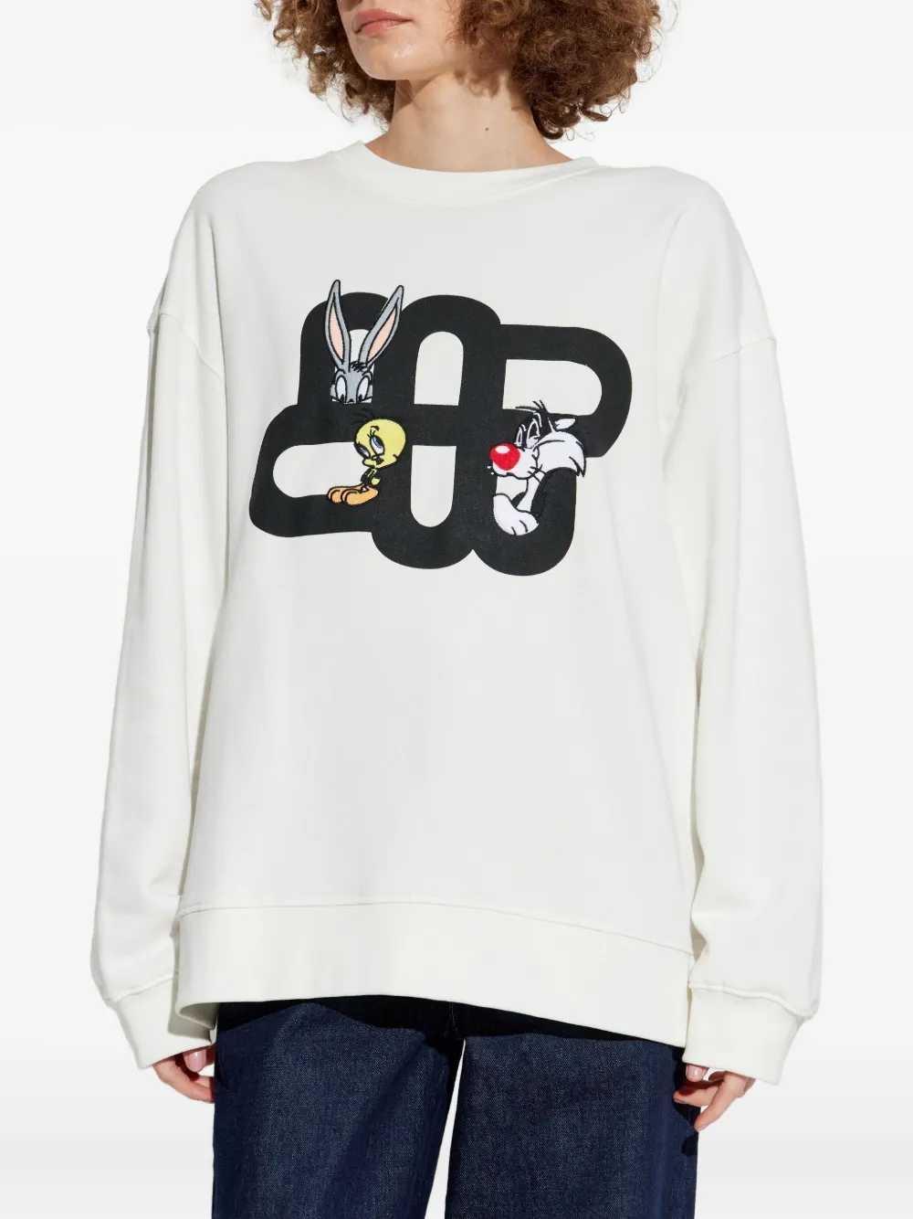 Munthe X Looney Tunes Linki Bugs Bunny Tweety Sylvestre Sweatshirt In White
