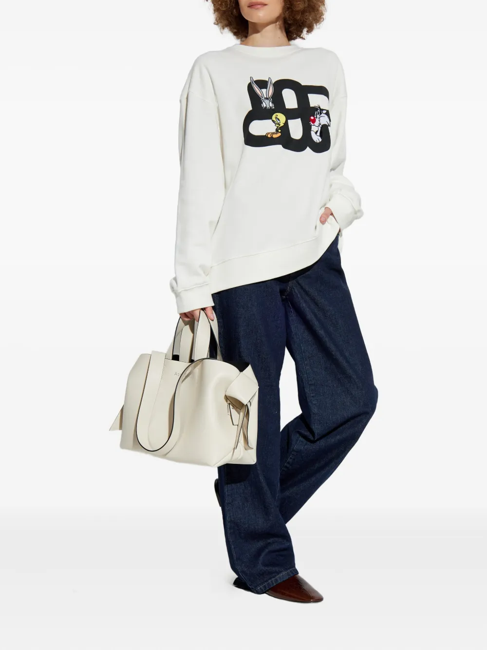 Munthe X Looney Tunes Linki Bugs Bunny Tweety Sylvestre Sweatshirt In White