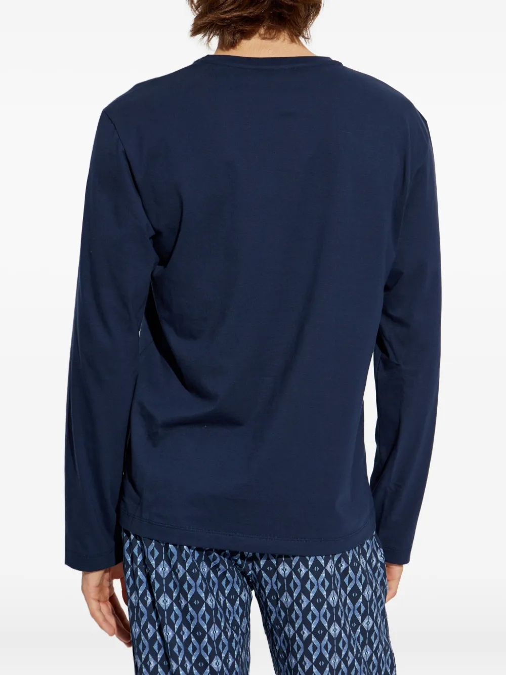 Hanro Katoenen T-shirt met lange mouwen Blauw