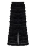 MUNTHE Laitha fringe layered trousers - Black