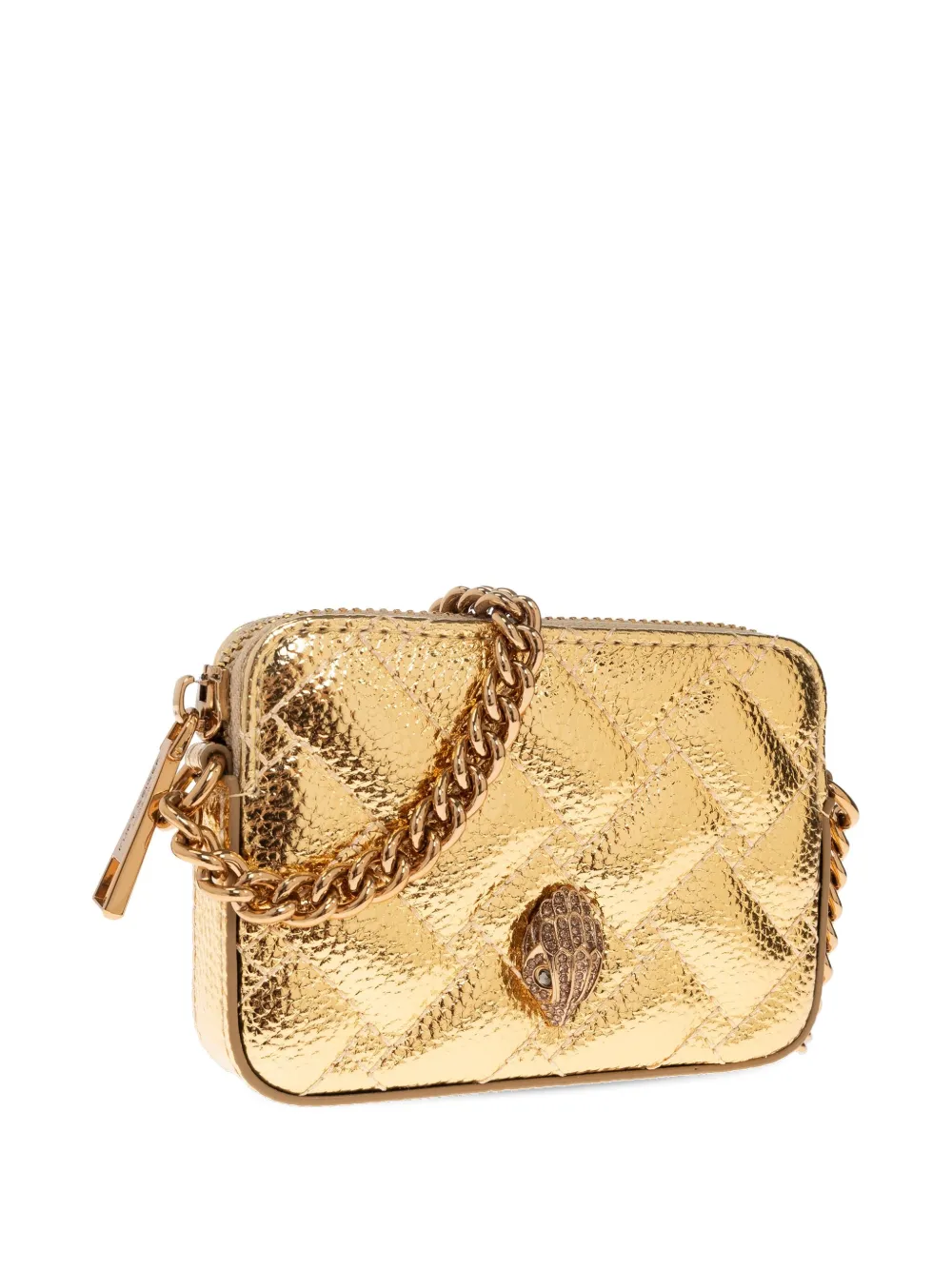 Kurt Geiger Quilted-leather Wallet In Gold