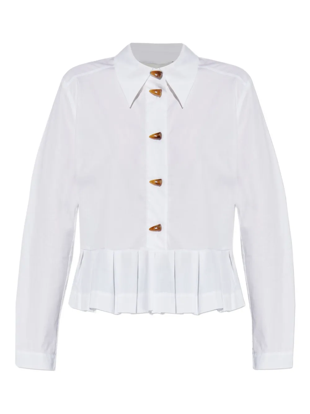 MUNTHE Top met geplooide afwerking Wit