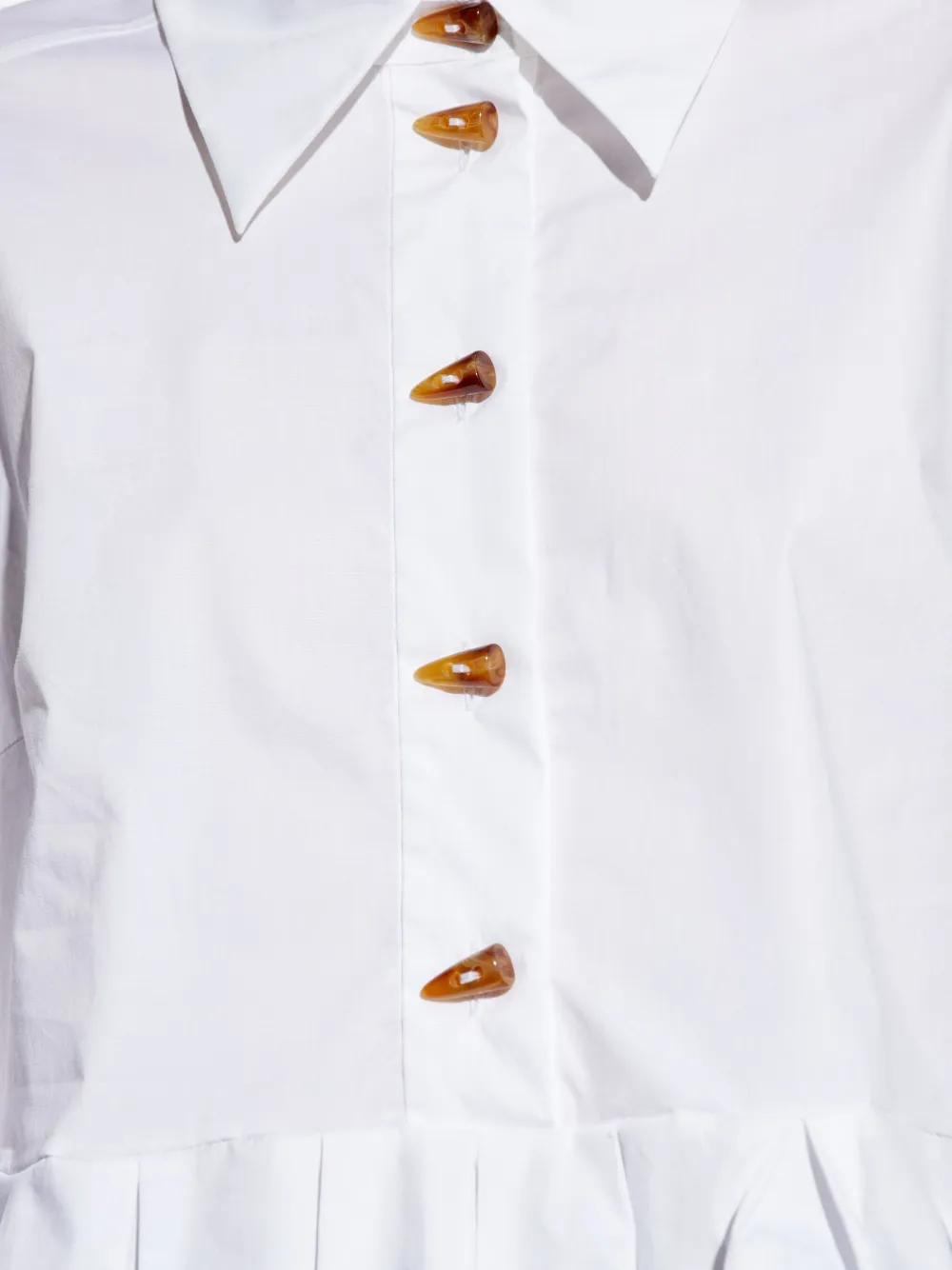 Munthe Pleated-hem Button Top In White
