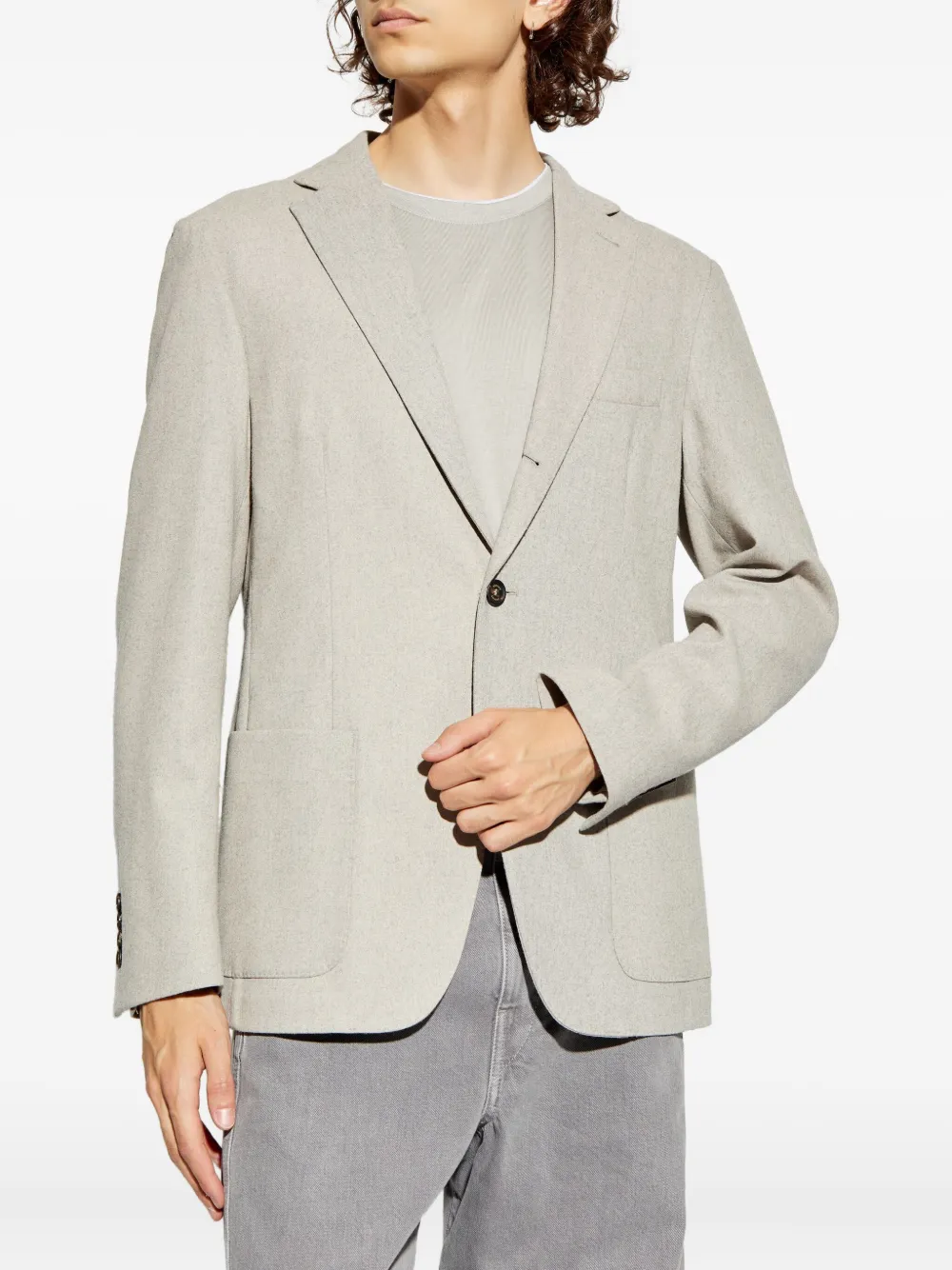 Eleventy Blazer met opgestikte zak en twee knopen Grijs