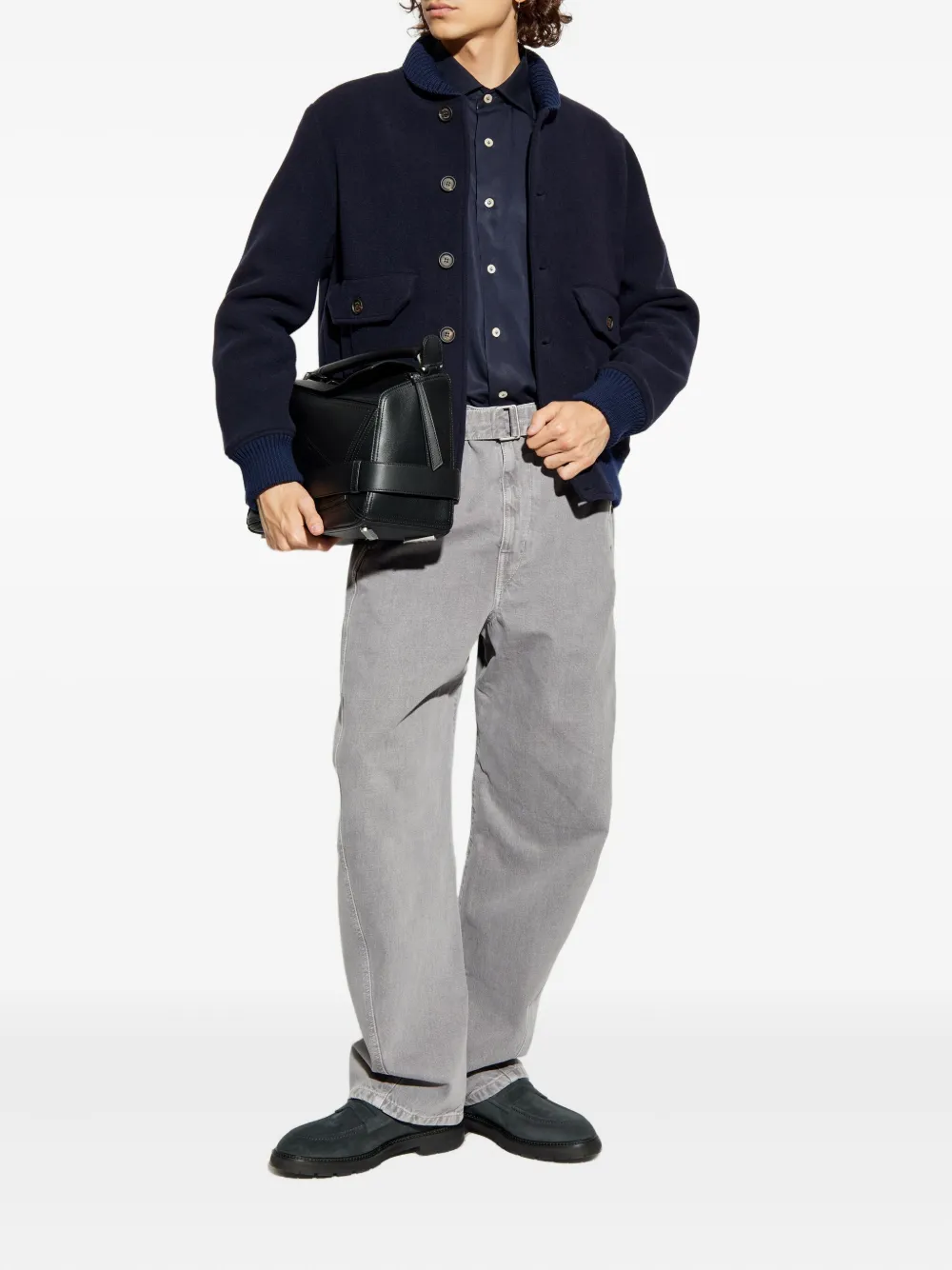 Eleventy long-sleeve button-up shirt - Blauw