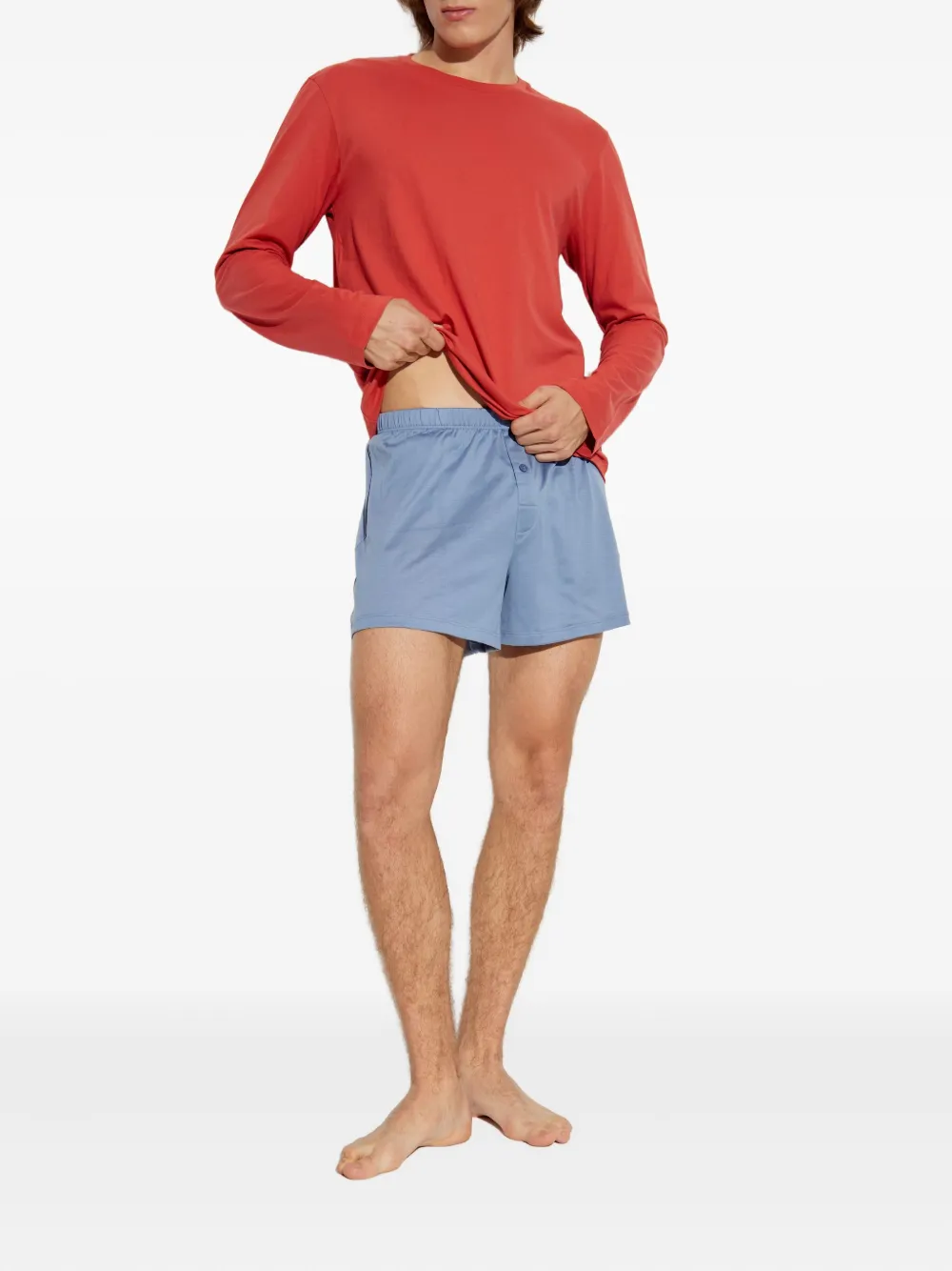 Hanro long-sleeved cotton T-shirt - Rood