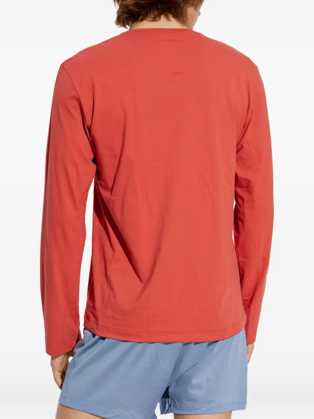 Hanro Katoenen T-shirt met korte mouwen Rood