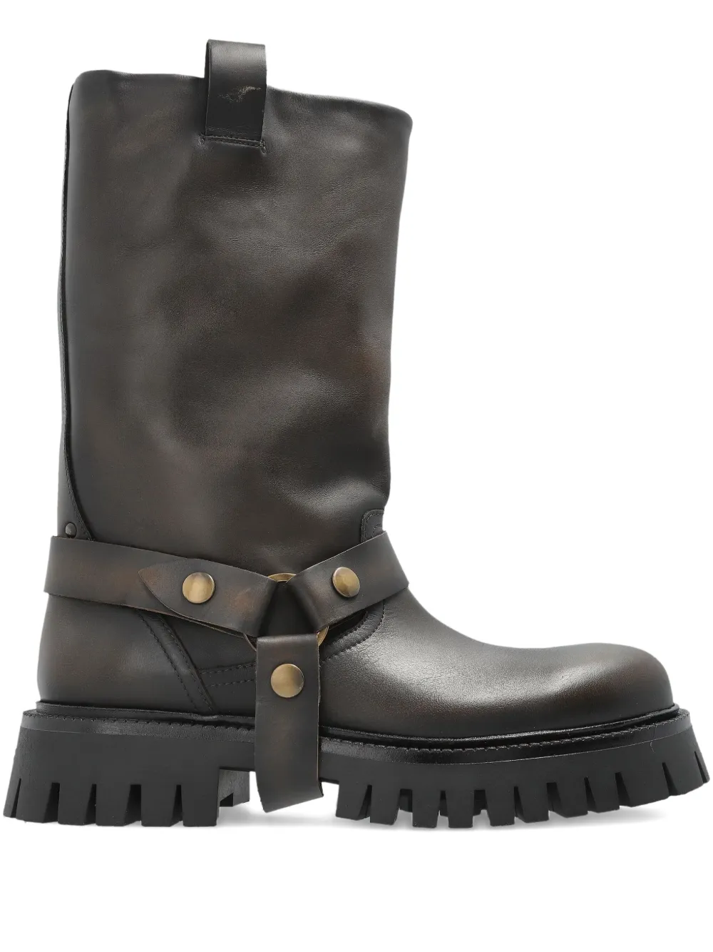 Golden Goose Kurt Chunky buckle-strap leather boots Brown