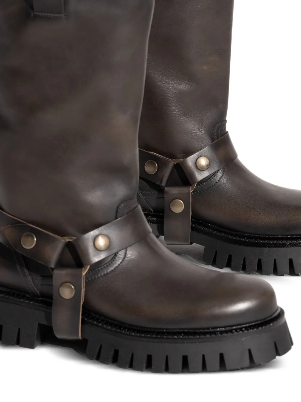 Golden Goose Kurt Chunky buckle-strap leather boots Brown