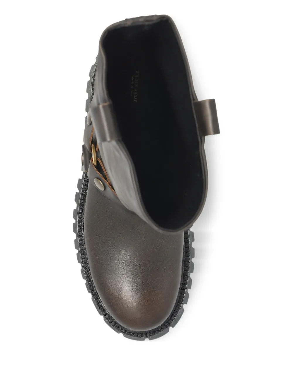 Golden Goose Kurt Chunky Low Heels Ankle Boots In Brown Leather In Brown