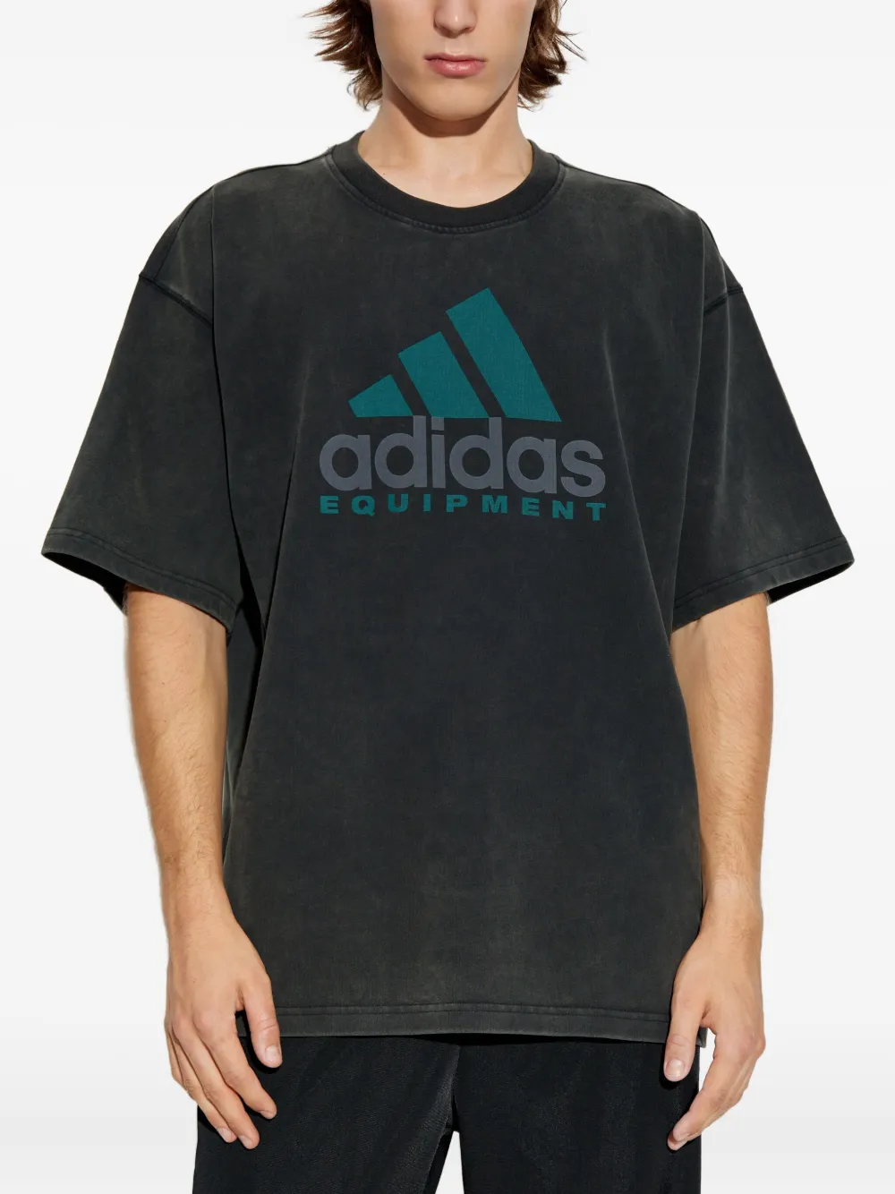 adidas Equipment katoenen T-shirt met logoprint Zwart