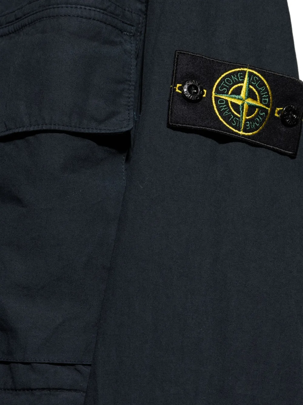 Stone Island hooded patch-pocket jacket Blauw