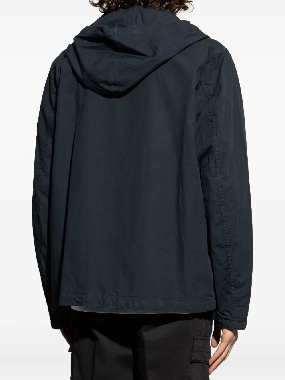 Stone Island hooded patch-pocket jacket Blauw