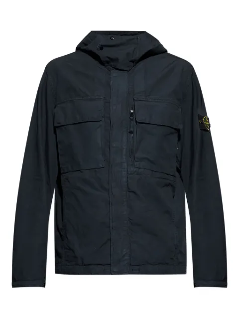 Stone Island hooded patch-pocket jacket