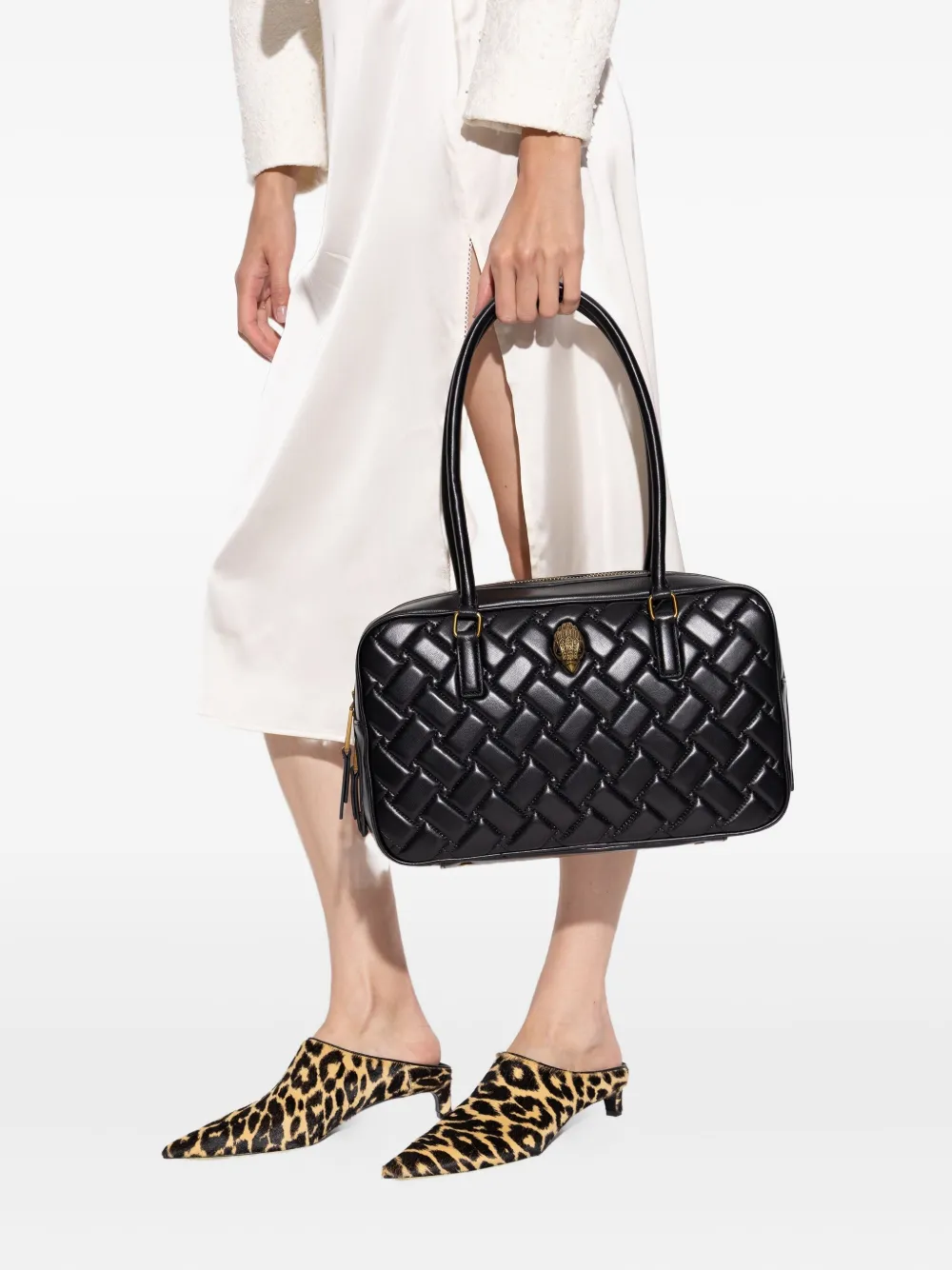 Kurt Geiger London small Kensington Drench quilted duffle bag - Zwart