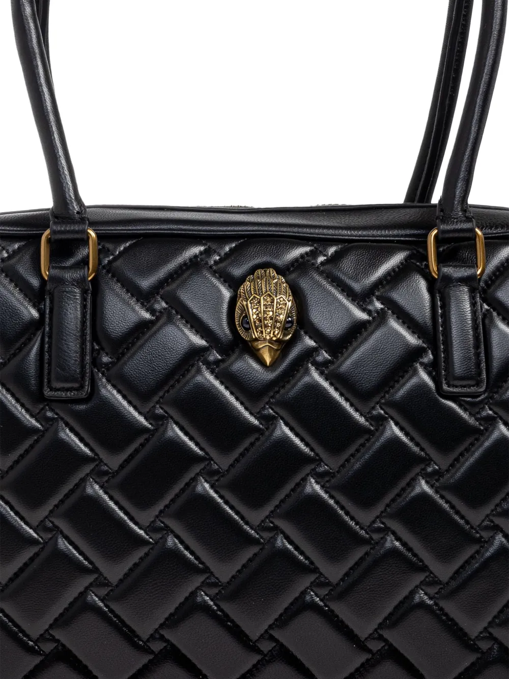 Kurt Geiger London Kleine Kensington Drench gewatteerde duffeltas Zwart