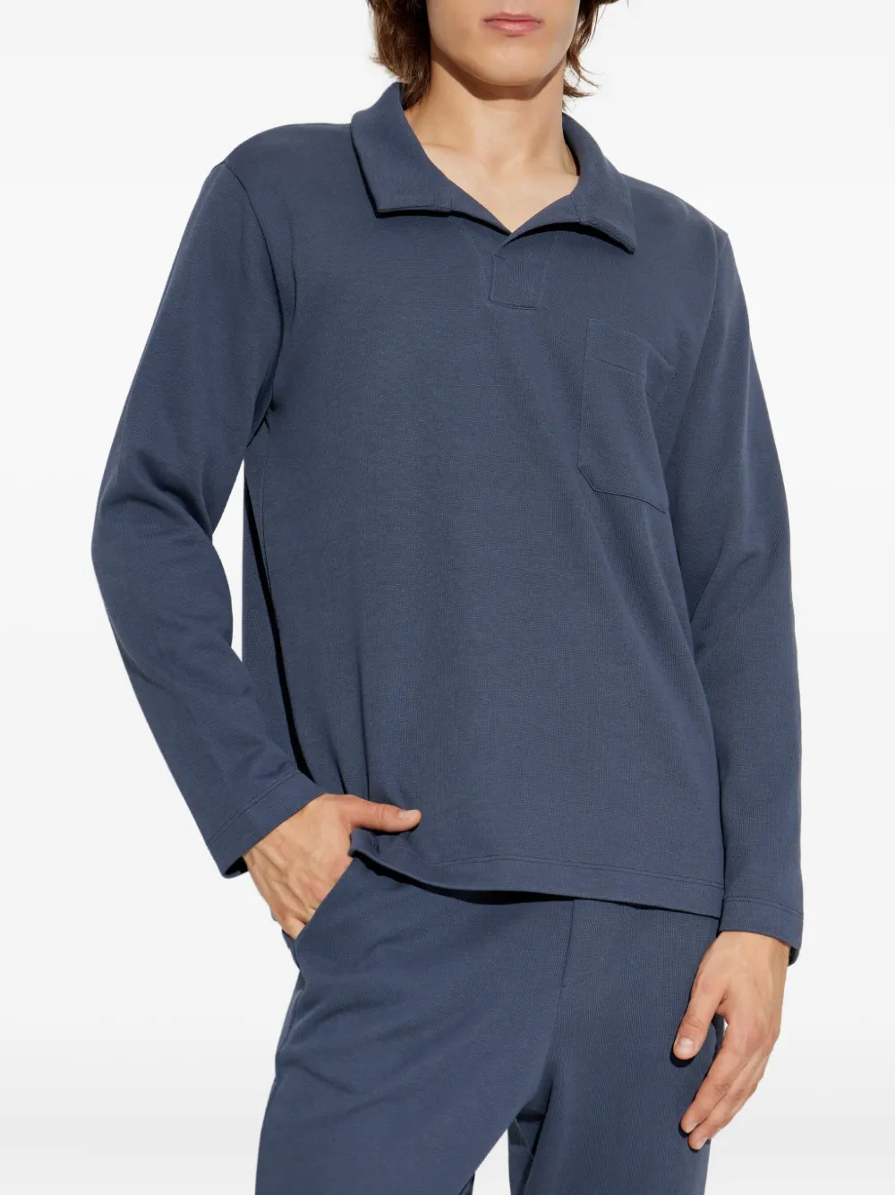 Hanro T-shirt met lange mouwen Blauw