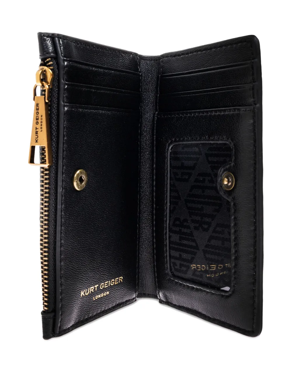 Kurt Geiger Quilted Bifold Wallet In Black